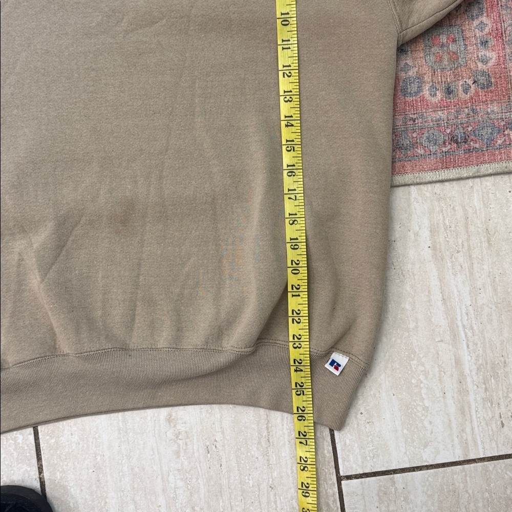 Vintage Russel Athletic Made in USA Brown Tan Crewneck Pullover XL - Picture 9 of 10
